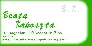 beata kaposzta business card